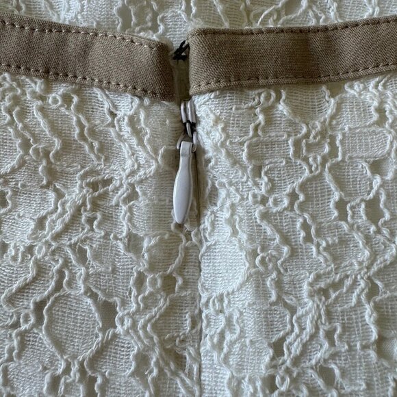 NWOT MICHAEL Michael Kors White & Tan Floral Lace Sheath Dress Size 8 * - Picture 4 of 8
